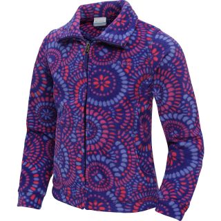 COLUMBIA Girls Explorers Delight Printed Fleece Jacket   Size 2xs, Hyper