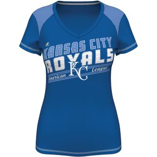 MAJESTIC ATHLETIC Womens Kansas City Royals Superior Speed V Neck T Shirt  