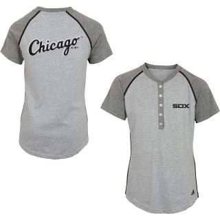 adidas Youth Chicago White Sox Base Hit Henley Short Sleeve T Shirt   Size Xl