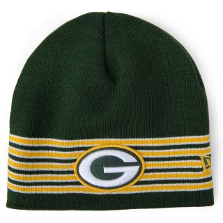 NEW ERA Mens Green Bay Packers 5A Striped Team Color Knit Hat, Dk.green