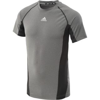 adidas Mens TechFit Fitted Short Sleeve Top   Size 2xl, Grey/shale