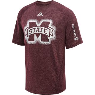 adidas Mens Mississippi State Bulldogs ClimaLite Sideline Elude Short Sleeve T 