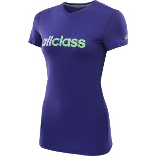 adidas Womens All Class Short Sleeve T Shirt   Size Large, Purple/green