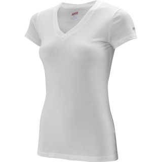 SOFFE Juniors Tissue V neck T shirt   Size Large, White