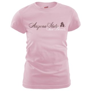 MJ Soffe Womens Arizona State Sun Devils T Shirt   Soft Pink   Size Large,