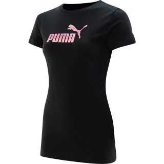PUMA Womens Large Logo Short Sleeve T Shirt   Size Xl, Black