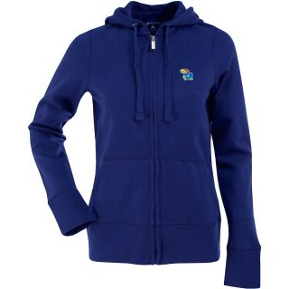 Antigua Womens Kansas Jayhawks Signature Hooded Full Zip Sweatshirt   Size