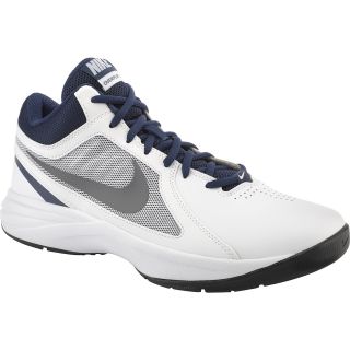 NIKE Mens The Overplay VIII Mid Basketball Shoes   Size 11, White/navy