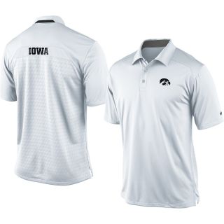 NIKE Mens Iowa Hawkeyes Dri FIT Coaches Polo   Size Medium, White