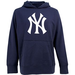 Antigua Mens New York Yankees Signature Hood Applique Pullover Sweatshirt  