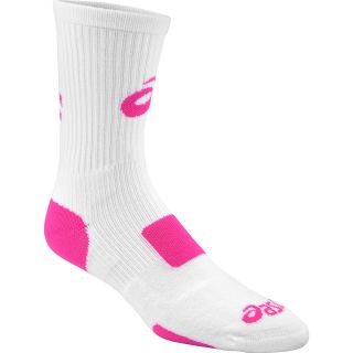 ASICS Team Tiger Crew Socks   Size Medium, White/pink