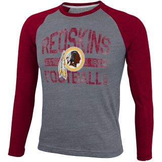 NFL Team Apparel Youth Washington Redskins Tri Blend Raglan Long Sleeve T Shirt