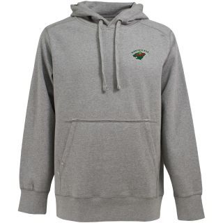 Antigua Mens Minnesota Wild Signature Hooded Gray Pullover Sweatshirt   Size