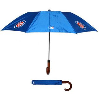 Concept One Chicago Cubs Woody Full Size Wooden Cane Handle Team Logo Umbrella