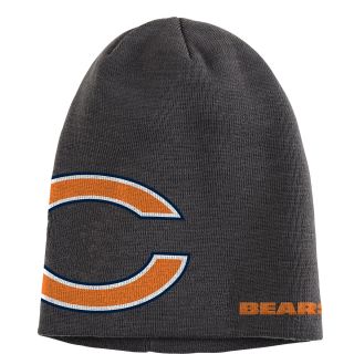 NFL Team Apparel Youth Chicago Bears Long Extended Knit Charcoal Hat   Size