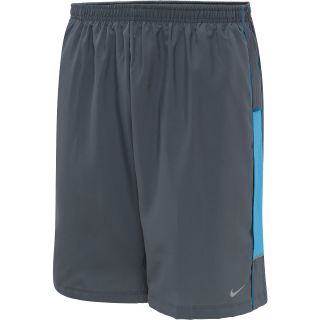 NIKE Mens 9 Woven Warm Up Running Shorts   Size Medium, Dk.grey/blue