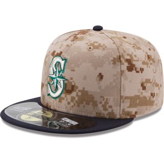 NEW ERA Mens Seattle Mariners Memorial Day 2014 Camo 59FIFTY Fitted Cap   Size