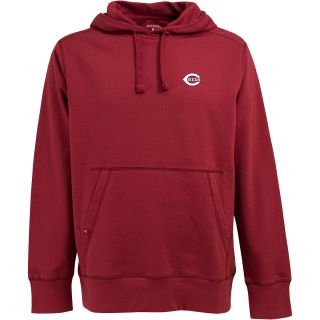 Antigua Mens Cincinnati Reds Signature Hooded Pullover Sweatshirt   Size
