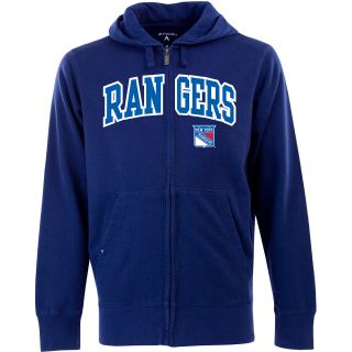 Antigua Mens New York Rangers Full Zip Hooded Applique Sweatshirt   Size