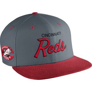 NIKE Mens Cincinnati Reds MLB Coop SSC Throwback Adjustable Cap, Anthracite