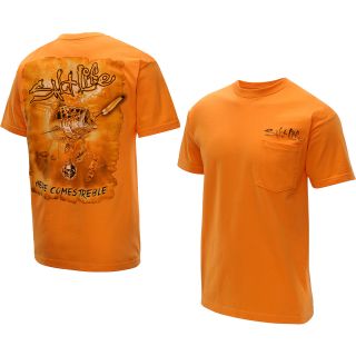 SALT LIFE Mens Here Comes Treble Short Sleeve T Shirt   Size Medium, Tangerine