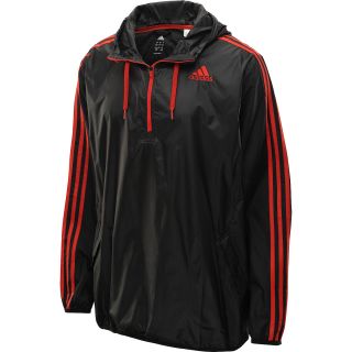 adidas Mens Ultimate Half Zip Wind Jacket   Size Large, Black/scarlet