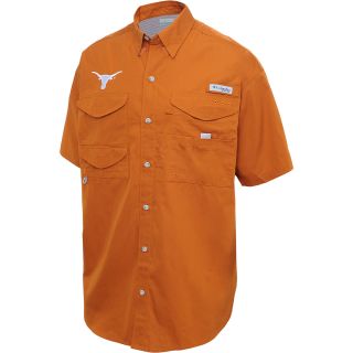 COLUMBIA Mens Texas Longhorns Bonehead Short Sleeve Shirt   Size Large, Copper