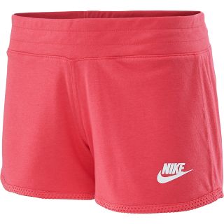 NIKE Womens Three D Reversible Shorts   Size Small, Geranium/white