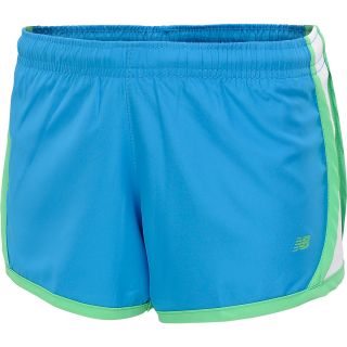 NEW BALANCE Girls Solid Legacy Shorts   Size Small, Blue