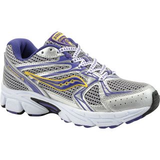 SAUCONY Girls Grid Cohesion 6 Running Shoes   Size 7, Silver/purple