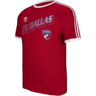 adidas Mens FC Dallas On The Upswing 3 Stripe Short Sleeve T Shirt   Size