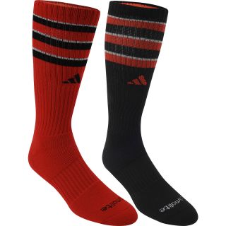 adidas Mens Team Crew Socks   2 Pack   Size Large, Red/black