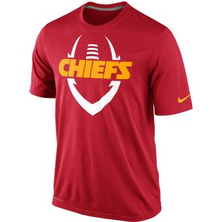 NIKE Mens Kansas City Chiefs Dri FIT Legend Icon Short Sleeve T Shirt   Size