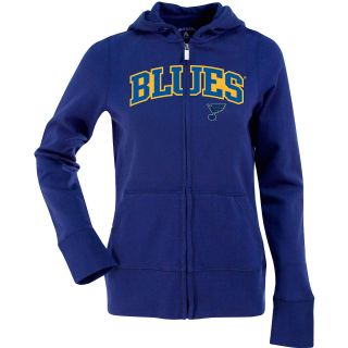 Antigua Womens St. Louis Blues Signature Hood Applique Full Zip Sweatshirt  