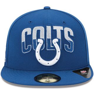 NEW ERA Mens Indianapolis Colts Draft 59FIFTY Fitted Cap   Size 7.375, Blue