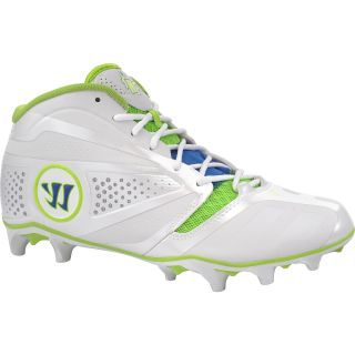 WARRIOR Mens Burn 7.0 Mid Lacrosse Cleats   Size 10.5, White/green