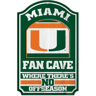 WINCRAFT Miami Hurricanes 11x7 Inch Fan Cave Wooden Sign