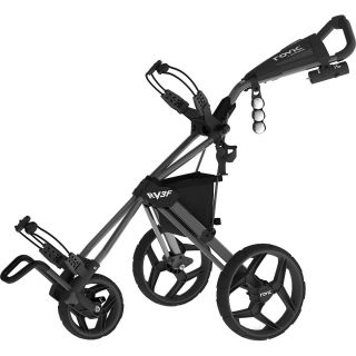 Clicgear Rovic RV3F   Full sized, Bag On Golf Push Cart, Charcoal/black