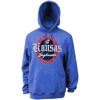 Classic Mens Kansas Jayhawks Hooded Sweatshirt   Royal   Size Large, Kansas
