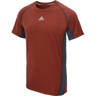 adidas Mens TechFit Fitted Short Sleeve Top   Size Small, Hi Res Red