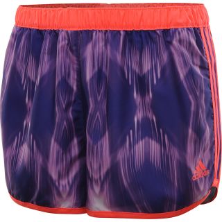 adidas Womens M10 Faster Graphic Running Shorts   Size Large, Blast Purple/red