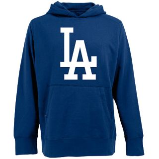 Antigua Mens Los Angeles Dodgers Signature Hood Applique Pullover Sweatshirt  