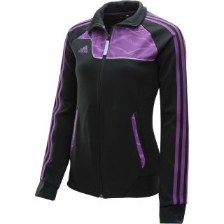 adidas Womens SpeedTrick Full Zip Soccer Jacket   Size Medium, Black/purple