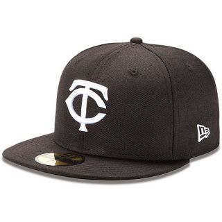 NEW ERA Mens Minnesota Twins 59FIFTY Basic Black and White Fitted Cap   Size
