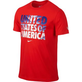 NIKE Mens USA Core Type Short Sleeve T Shirt   Size Medium, Red/navy