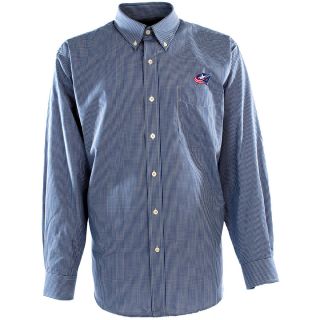 Antigua Mens Columbus Blue Jackets Focus Cotton/Polyester Woven Mini Check
