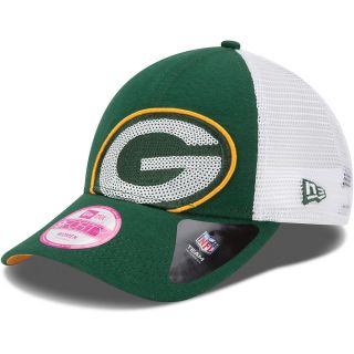 NEW ERA Womens Green Bay Packers 9FORTY Sequin Shimmer Cap, Green