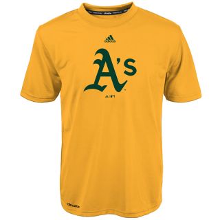 adidas Youth Oakland Athletics ClimaLite Team Logo Short Sleeve T Shirt   Size