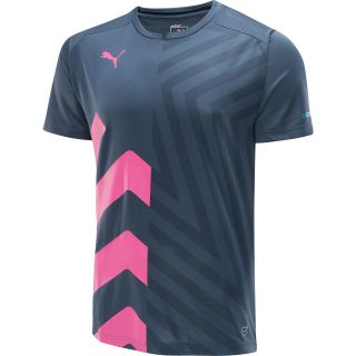 PUMA Mens EvoPower Graphic Short Sleeve Top   Size Small, Ombre Blue