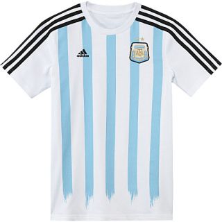 adidas Kids Argentina Messi Short Sleeve T Shirt   Size Largereg, White